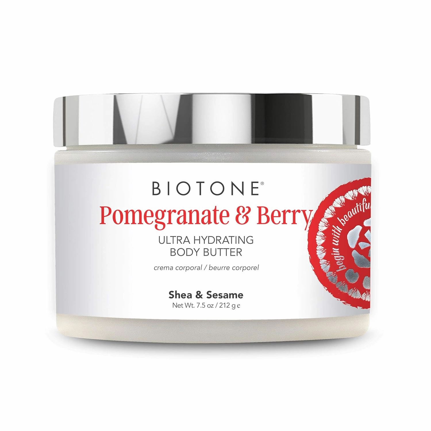 BIOTONE Ultra-Hydrating Body Butter with Shea Butter, Sesame, and Avocado Oils, Inspired by Nature, Infused with Botanicals and Deep Moisturizing Ingredients, 7.5 Ounce
