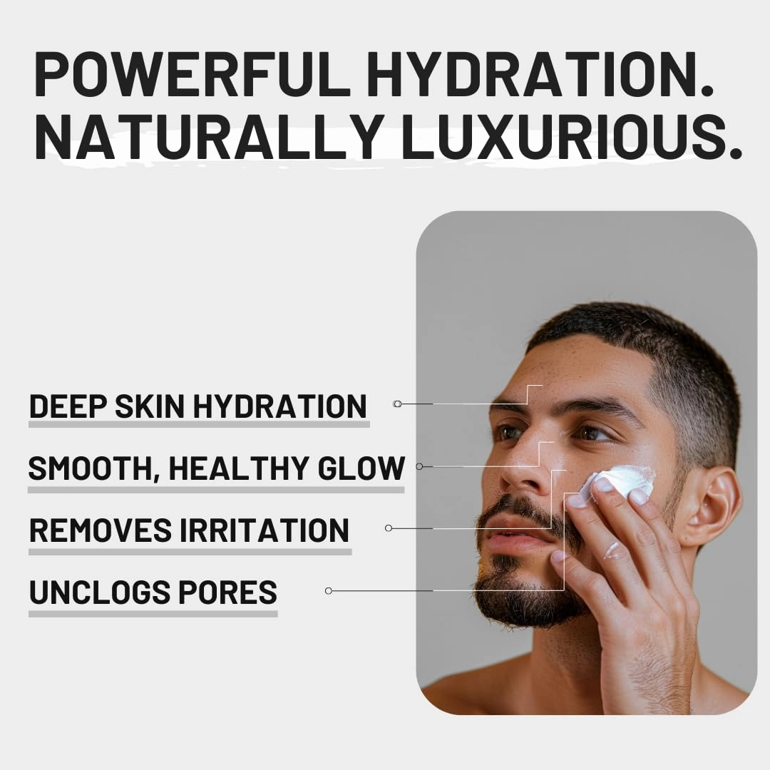 Black Oud Mens Face Moisturizer – Hydrating & Soothing Mens Face Lotion with Aloe Vera & Hyaluronic Acid – Plumping Daily Facial Cream for Men for Smoother, Healthier Skin – 50ml