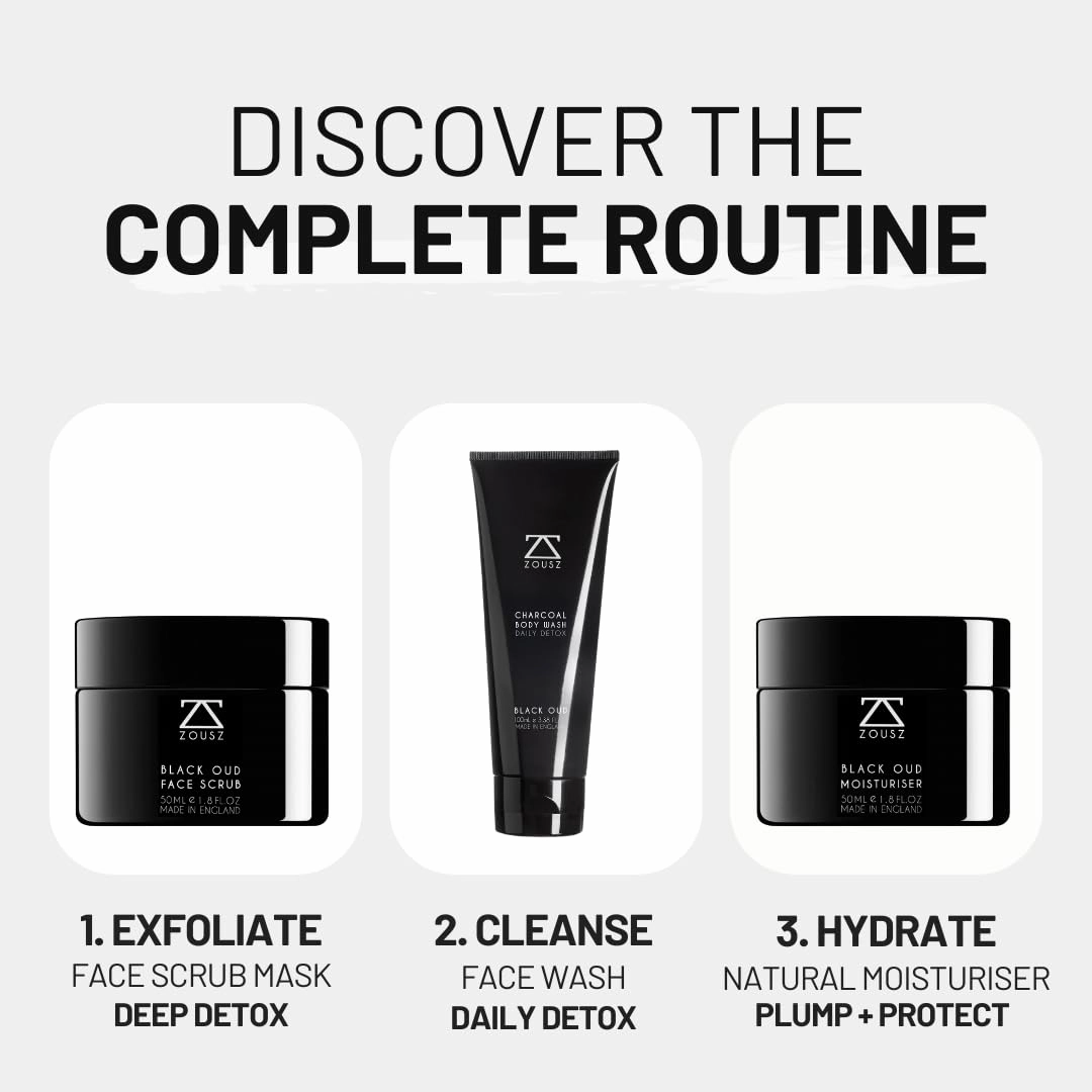 Black Oud Mens Face Moisturizer – Hydrating & Soothing Mens Face Lotion with Aloe Vera & Hyaluronic Acid – Plumping Daily Facial Cream for Men for Smoother, Healthier Skin – 50ml