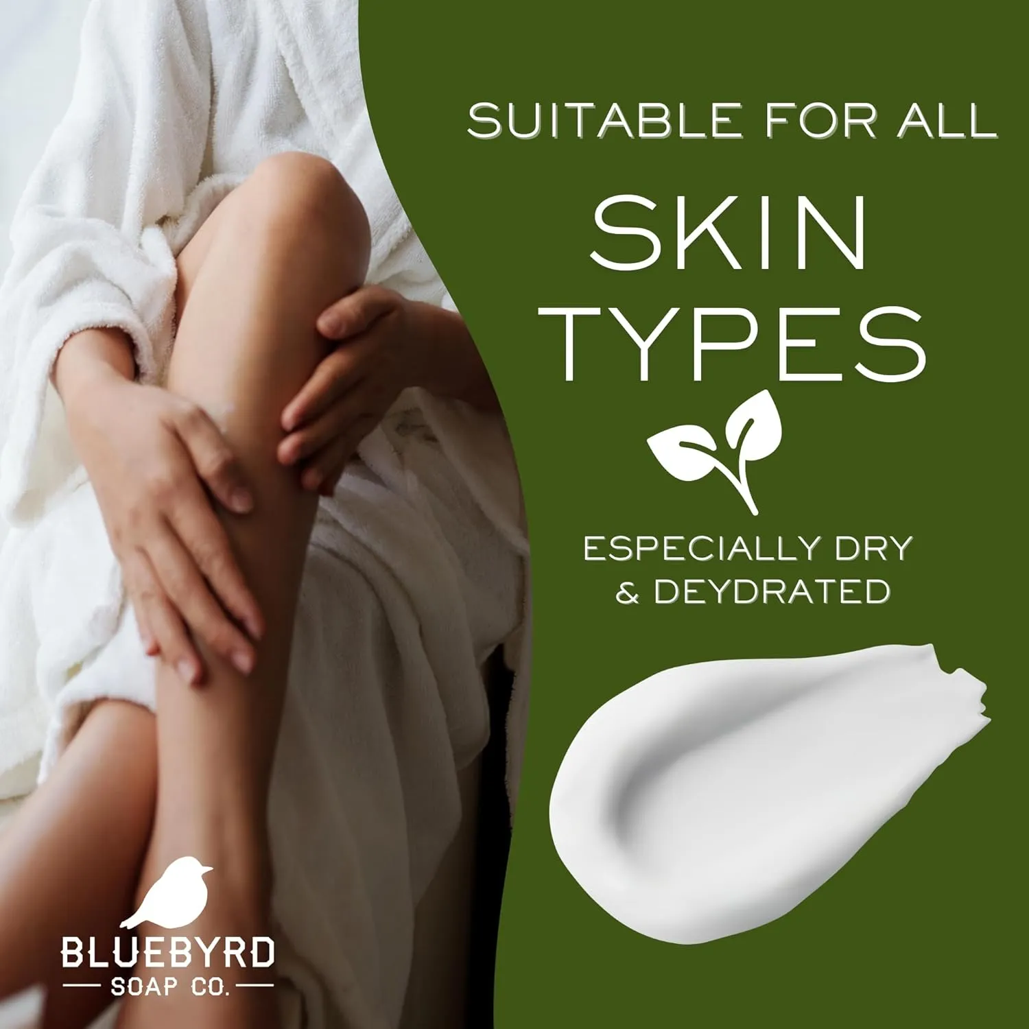 Bluebyrd Soap Co. Lavender Vanilla Body Butter Cream | Whipped Lotion for Sensitive Dry Skin, Hands, Body & Feet | Coconut Oil, Aloe, Vitamin E (LAVENDER)