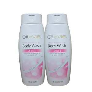 Body Wash 2 in 1 Oil De Vie Ultra Moisturizing Cleanser Plus Moisturizer to Revive Dry Skin 18oz (2 PK)