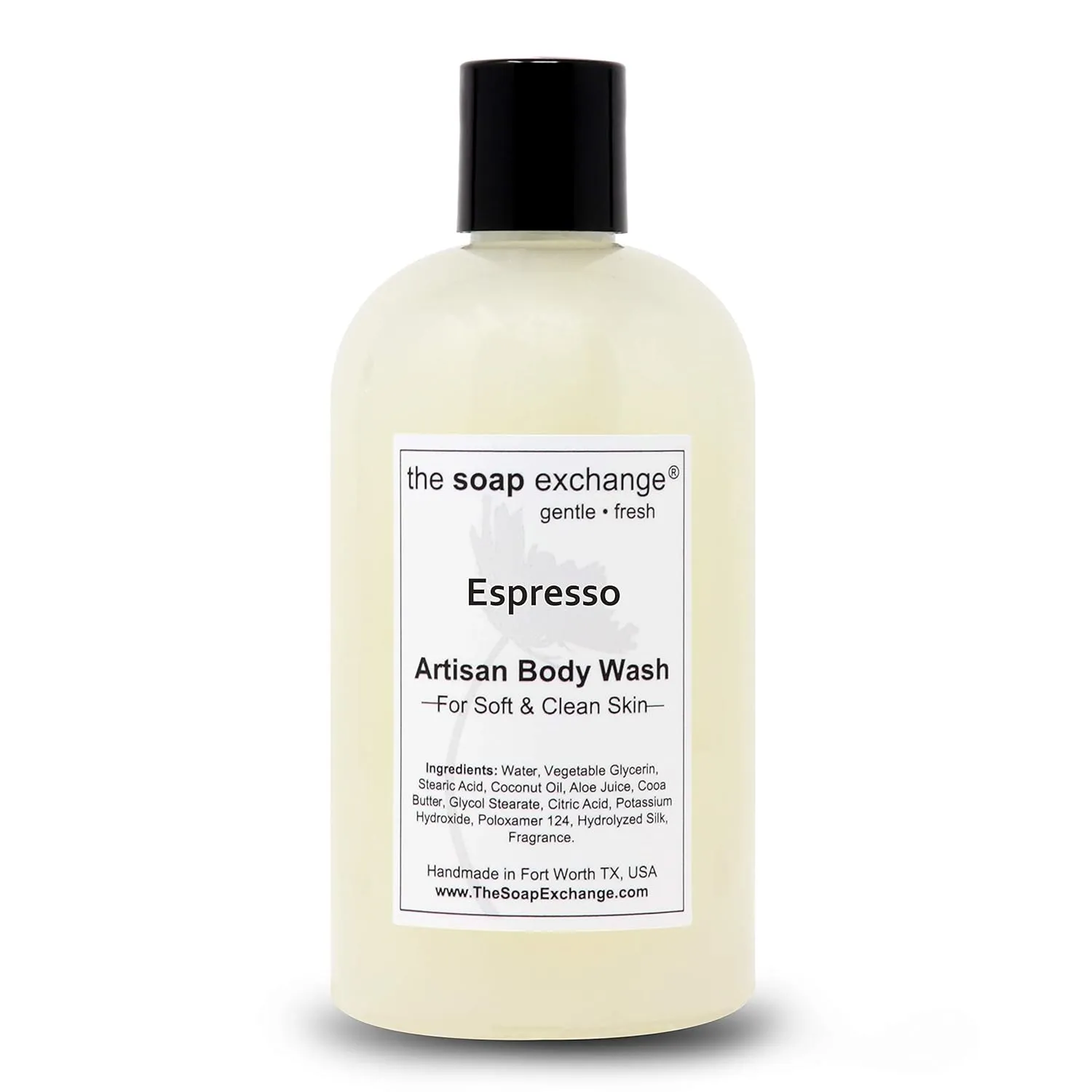Body Wash - Espresso Scent - Hand Crafted 12 fl oz / 354 ml Natural Artisan Liquid Soap for Hand, Face & Body, Shower Gel, Cleanse, Moisturize, & Protect. Made in the USA.
