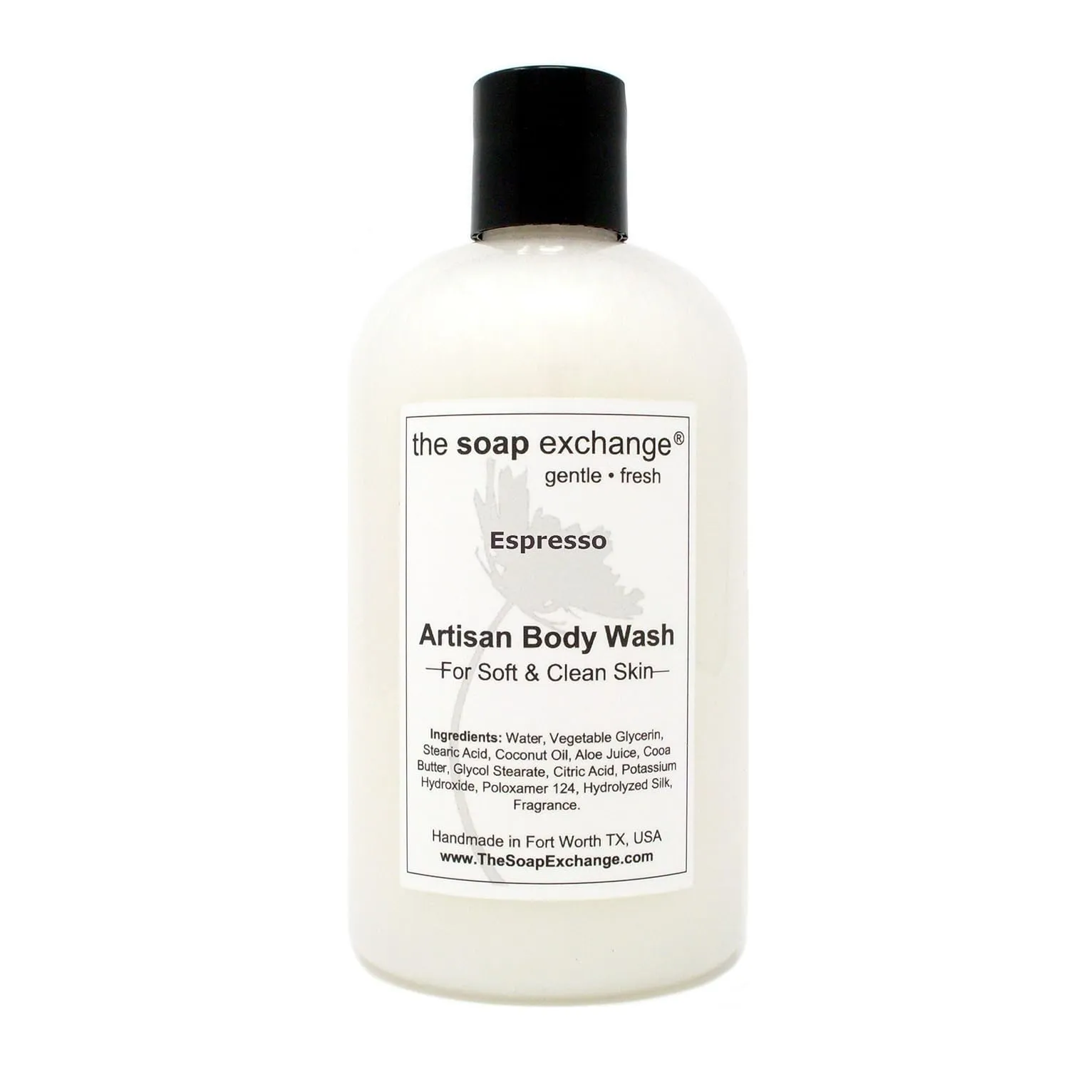 Body Wash - Espresso Scent - Hand Crafted 12 fl oz / 354 ml Natural Artisan Liquid Soap for Hand, Face & Body, Shower Gel, Cleanse, Moisturize, & Protect. Made in the USA.