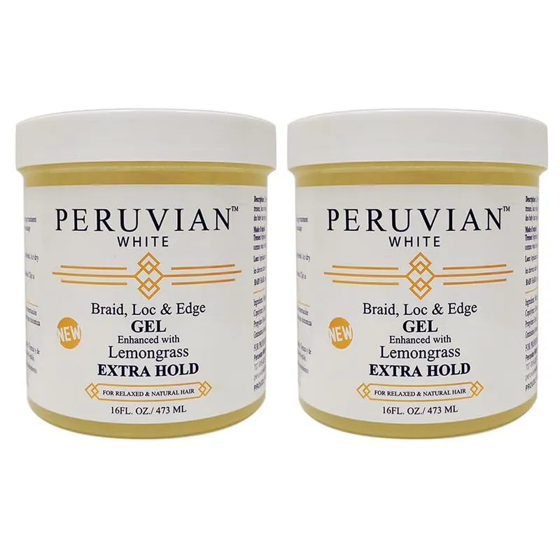 Braid, Loc, and Edge Gel EXTRA HOLD for Relaxed & Natural Hair, 16 oz. (Lemongrass) (Pack of 2)