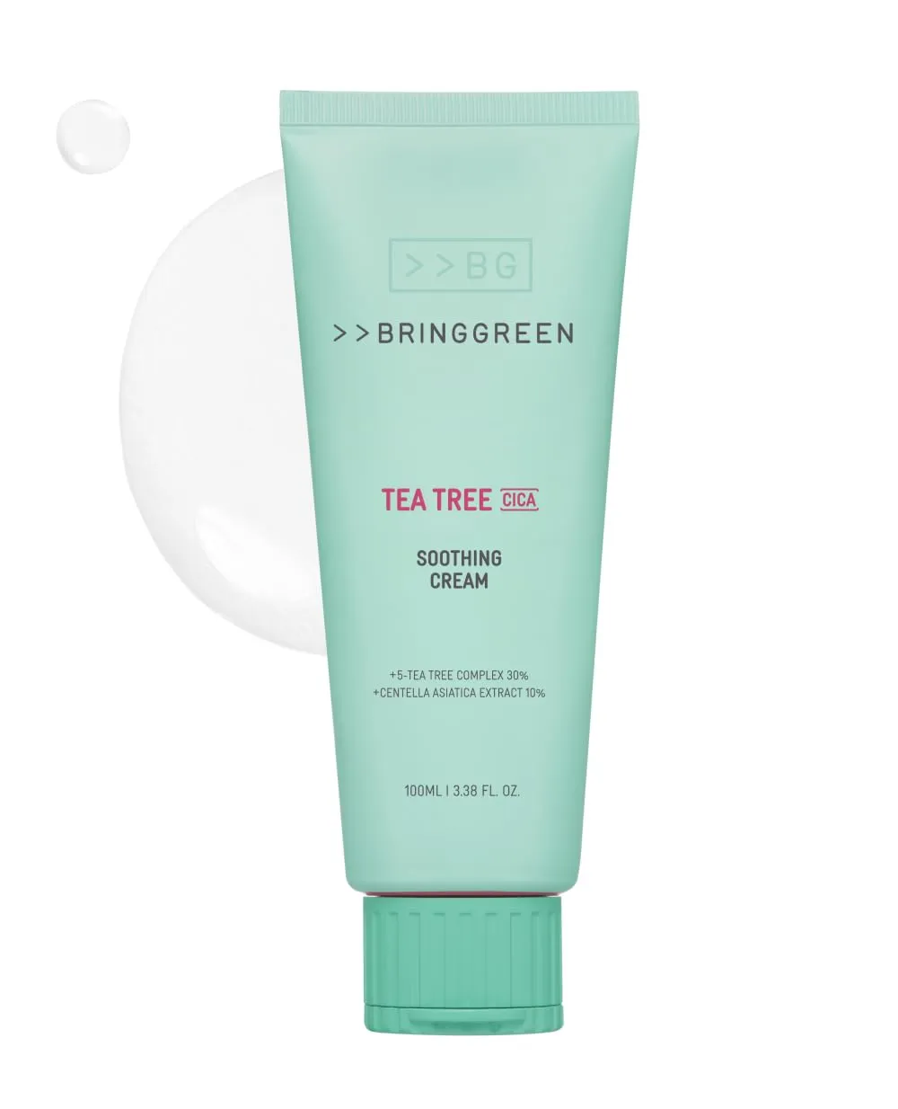 BRING GREEN Tea Tree Cica Soothing Cream Plus 100ml Korean Skin care, calming and soothing, moisturizer for skin, facial cream, trouble care, Blackhead Removing Pore care (Pack of 1)