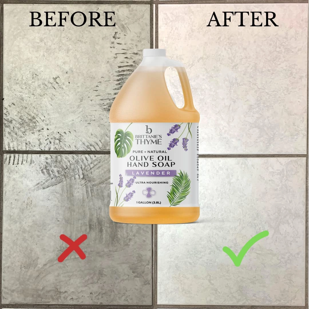 Brittanie's Pure Organic Castile Liquid Olive Oil Soap Refill, Lavender, 1 Gallon | Face, Body Wash, Dishes, Pets & Laundry | Vegan & Gluten Free Non-GMO