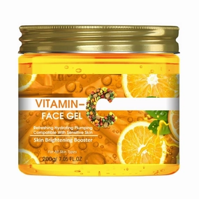 BROOER. Natural Vitamin C Skin Face Gel 200 gm with Aloe Vera, Honey & Orange Extract, Revive Dry, Dull Skin, Non Sticky, Light & Quick Absorbing | No Parabens & Silicones