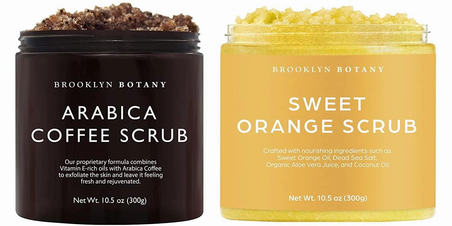 Brooklyn Botany Arabica Coffee Body Scrub & Sweet Orange Body Scrub - Exfoliating Body Scrub – Anti Cellulite Scrub Helps Fight Stretch Marks, Cellulite, Veins and Eczema – Gift for Women - 10 oz