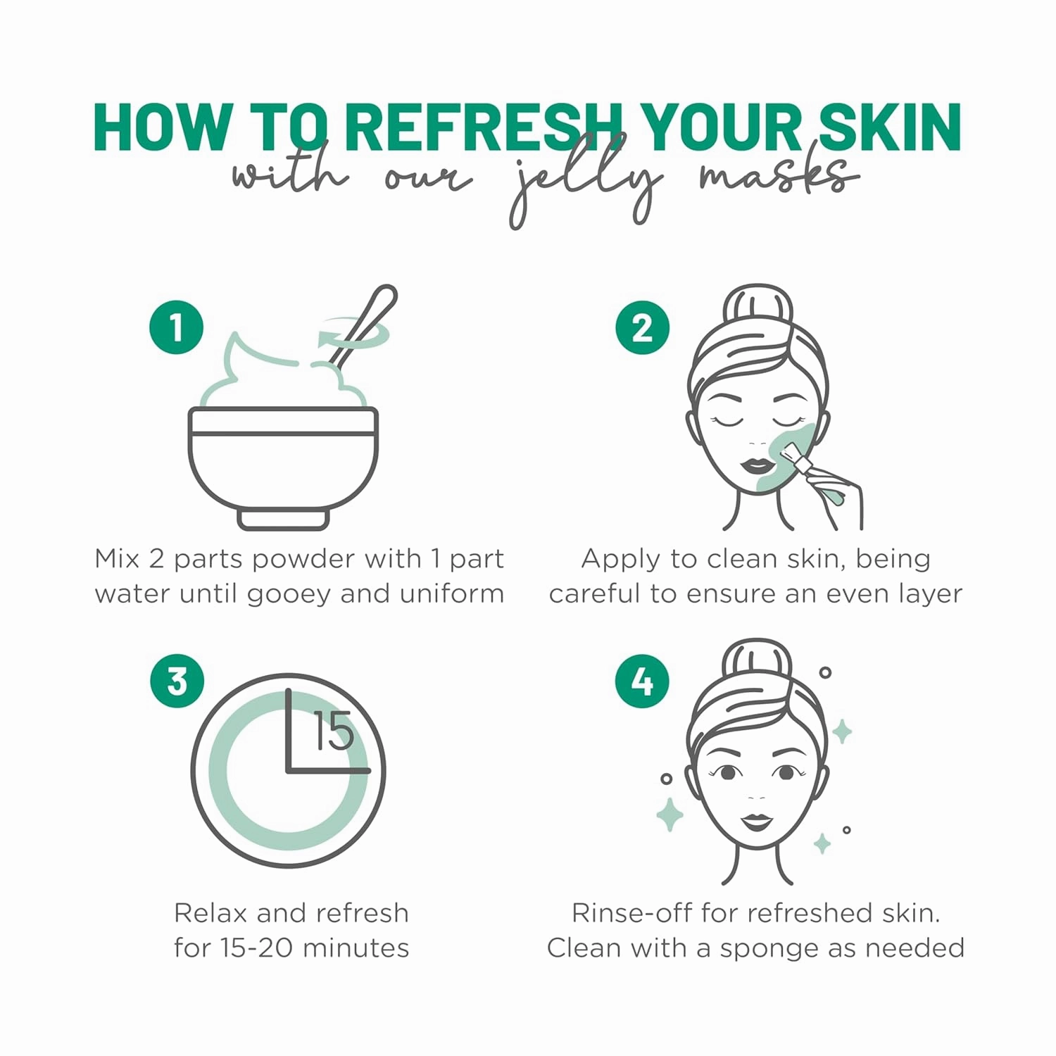 BRÜUN Jelly Mask Jar Aloe Vera Peel-Off Face Care Rubber Mask | 23 fl oz Skin Care Moisturizing Gel Mask Jar Spa Set