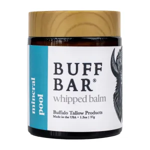 BUFF BAR Pure Whipped Bison Tallow Body Balm, Mineral Pool - Jojoba, All Purpose, Hydrating, Naturally Derived, Mild Scent, Replaces Lotion, For Dry, Itchy, Irritated Skin, Essential Oil