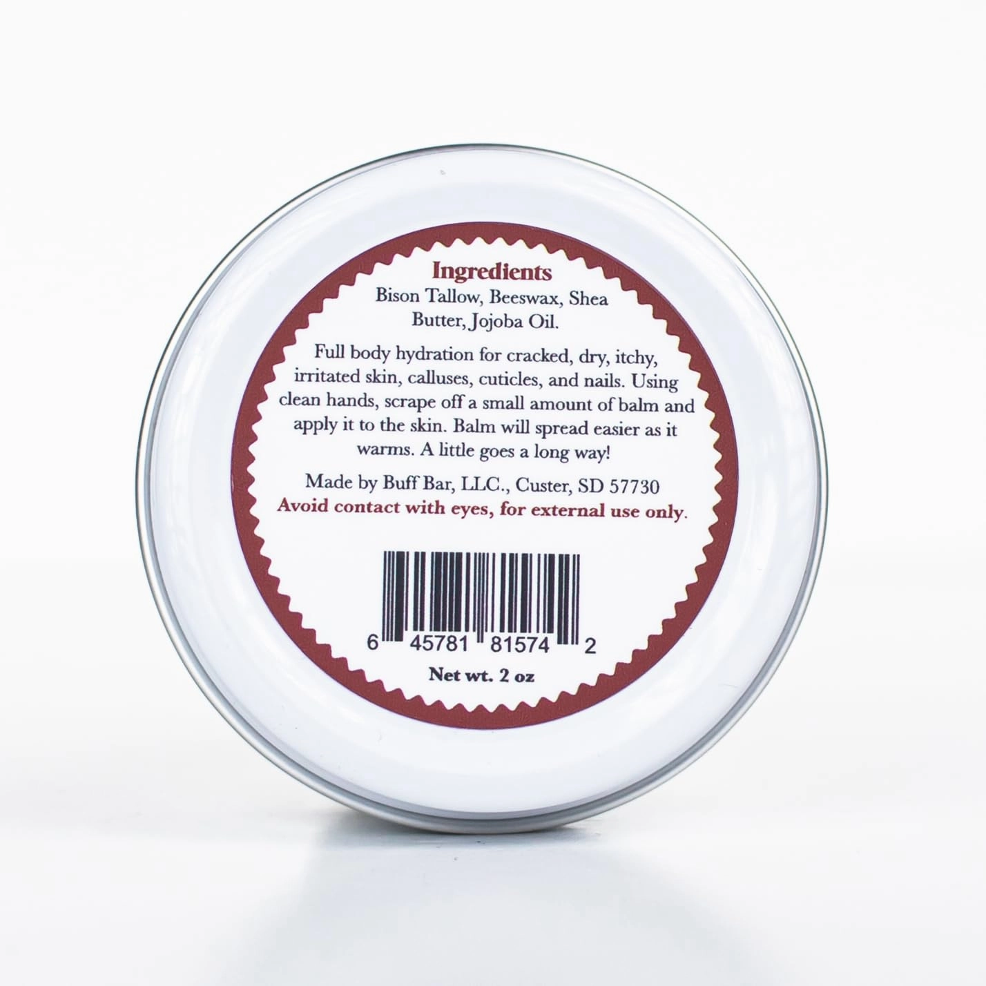 BUFF BAR Pure Bison Tallow Salve, Unscented, 1 Pack - No Irritating Ingredients, Simple & Clean, Body Butter, Full Body Hydration, Replaces Lotion, For Cracked, Dry, Itchy, Irritated Skin
