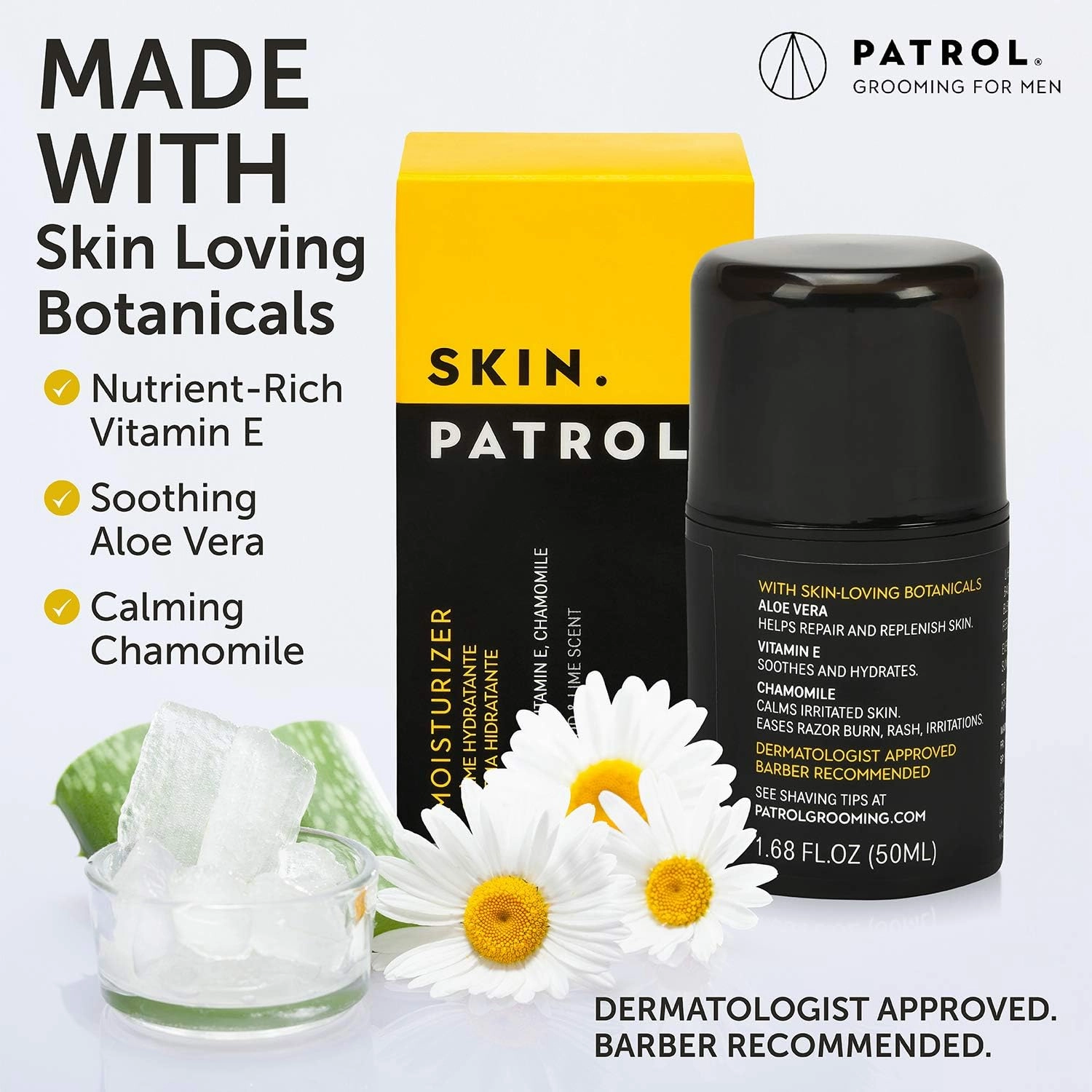 Bump Patrol Everyday Skin Moisturizer - Aloe Vera, Vitamin E, Chamomile Guards Against Razor Bumps, Ingrown Hairs - 1.68 Ounces - Pack of 2