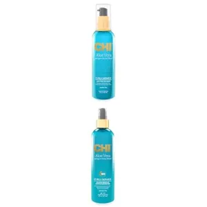 Bundle of CHI Aloe Vera Oil, 3 Oz. and CHI Aloe Vera Humidity Resistant Leave-In Conditioner, 6 Oz