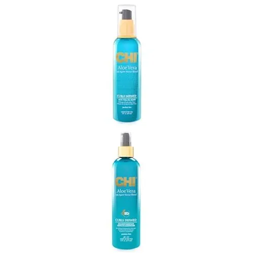 Bundle of CHI Aloe Vera Oil, 3 Oz. and CHI Aloe Vera Humidity Resistant Leave-In Conditioner, 6 Oz
