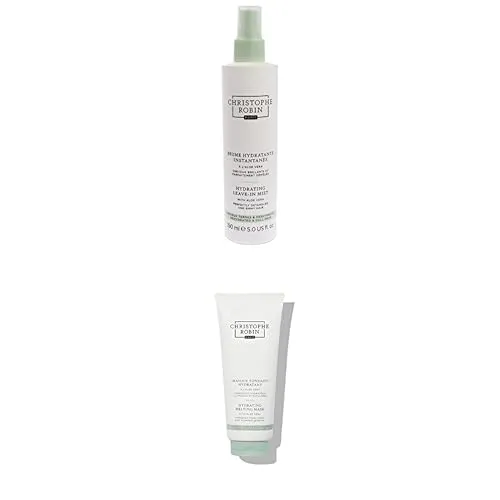 Bundle of Christophe Robin Hydrating Leave-In Mist 5 fl. oz   Christophe Robin Hydrating Melting Mask With Aloe Vera for Dry, Dull Hair - Lighweight 6.7 fl. oz