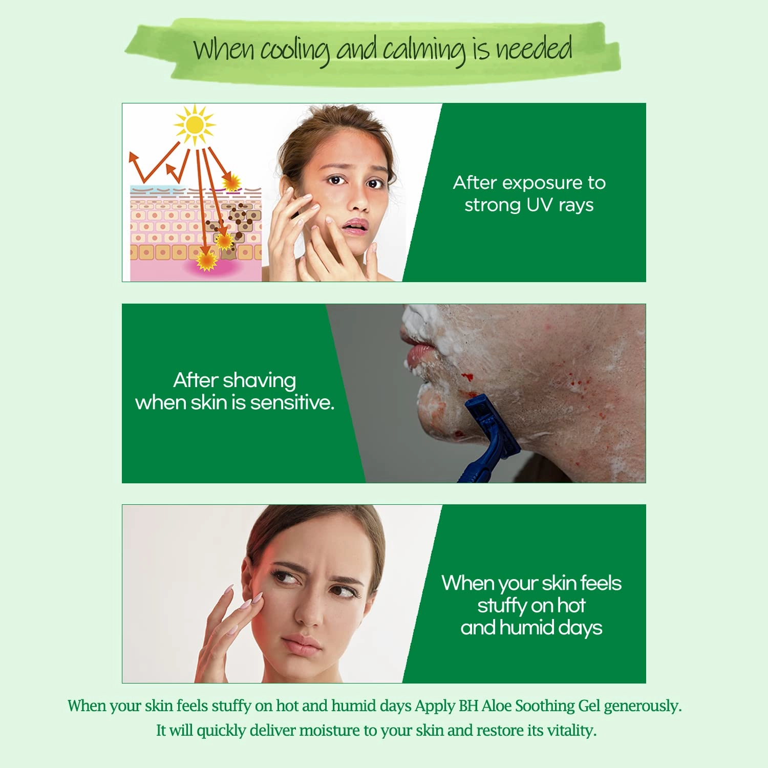 by.H Organic Aloe Vera Soothing Gel - Natural Moisturizer for Skin and Hair, Effective for Sunburns, Razor Burns, and More - Gentle, Non-Greasy Formula, Skincare [Made in Korea]