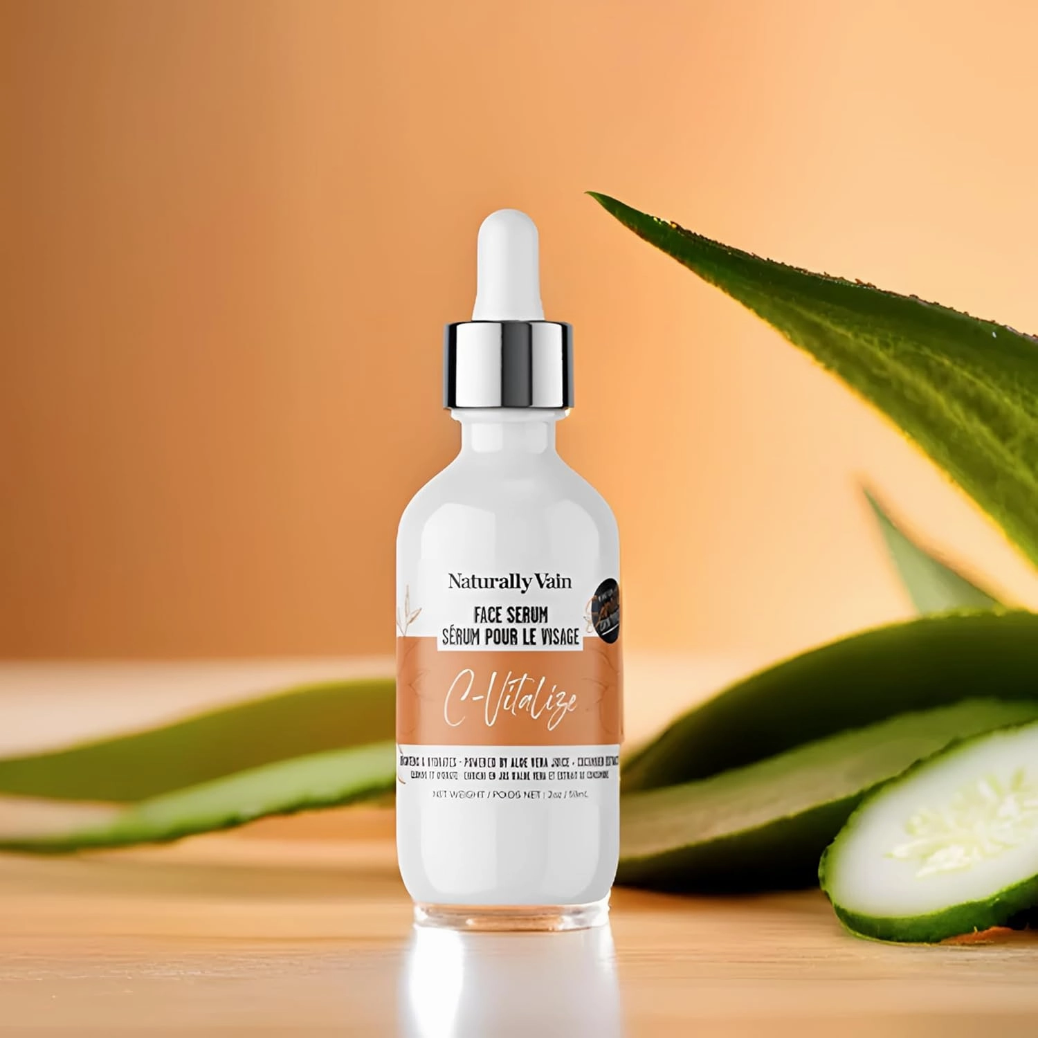 C-Vitalize Vitamin C Serum, Face Serum with Vit C, Aloe Vera for Soothing and Hydrating, Improves Tone and Texture, 2oz (4-Pack)