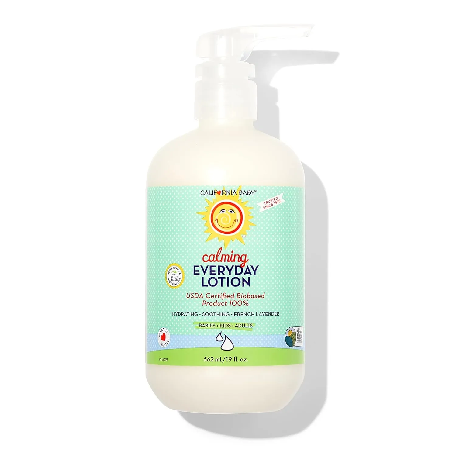 California Baby Calming Lotion | 100% Plant-Based Moisturizer | Lavender Baby Lotion | Face Moisturizer For Dry Skin | Hypoallergenic | 19 oz / 562 mL