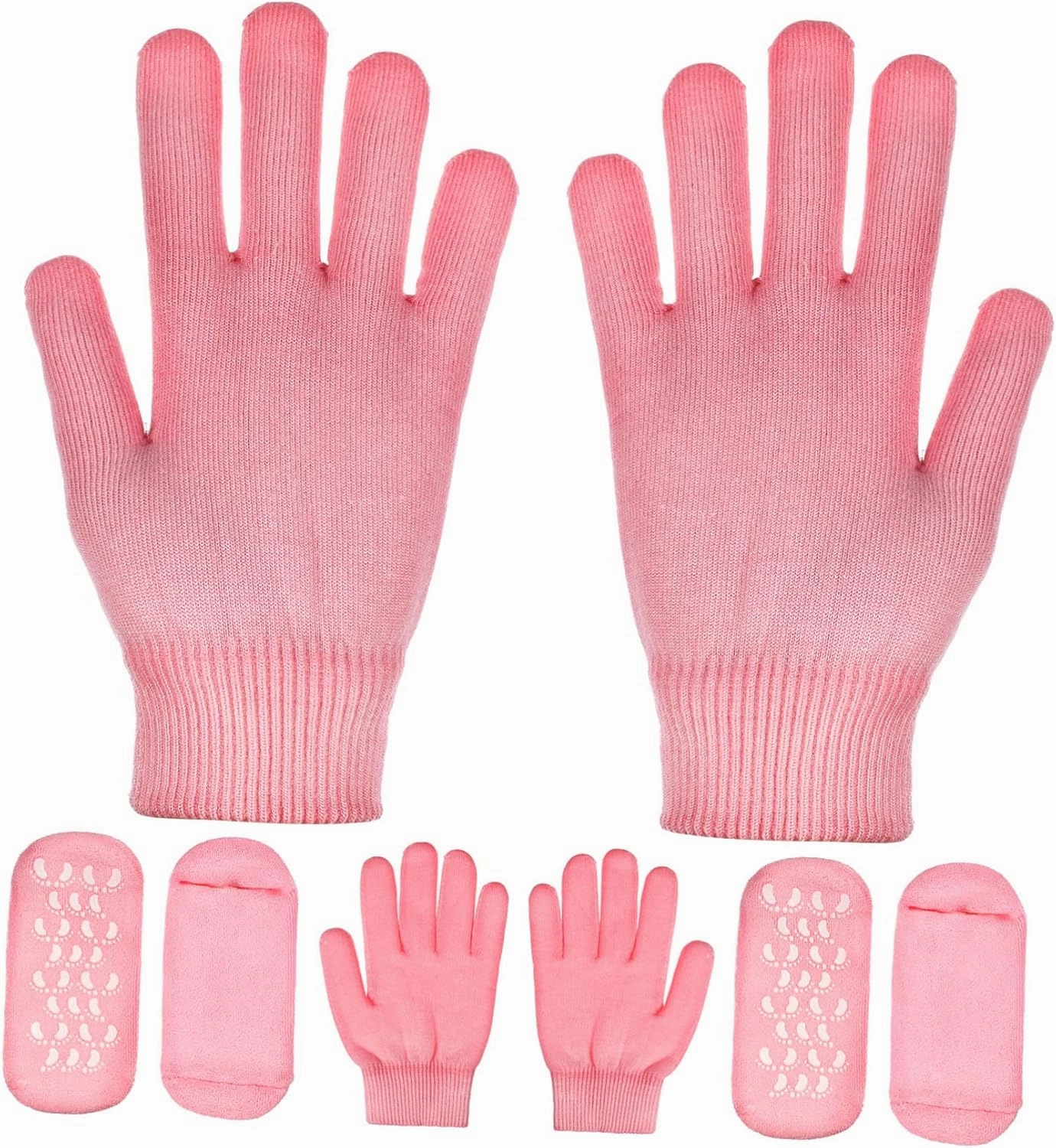 CANIGHT 2sets Spa Moisturizing Socks Gloves of Hydrating Foot and Hand Masks for Soft Smooth Skin Breathable Skin-Friendly Moisturizing Therapy for Dry Cracked