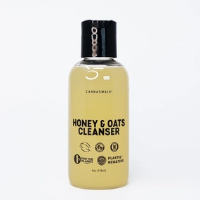 CannaSmack Honey & Oats Cleanser - Gentle Daily Face Wash with Aloe Vera, Pro-Vitamin B5 & Vitamin E – Hydrating, Soothing, Clean Beauty – For All Skin Types, 4 oz