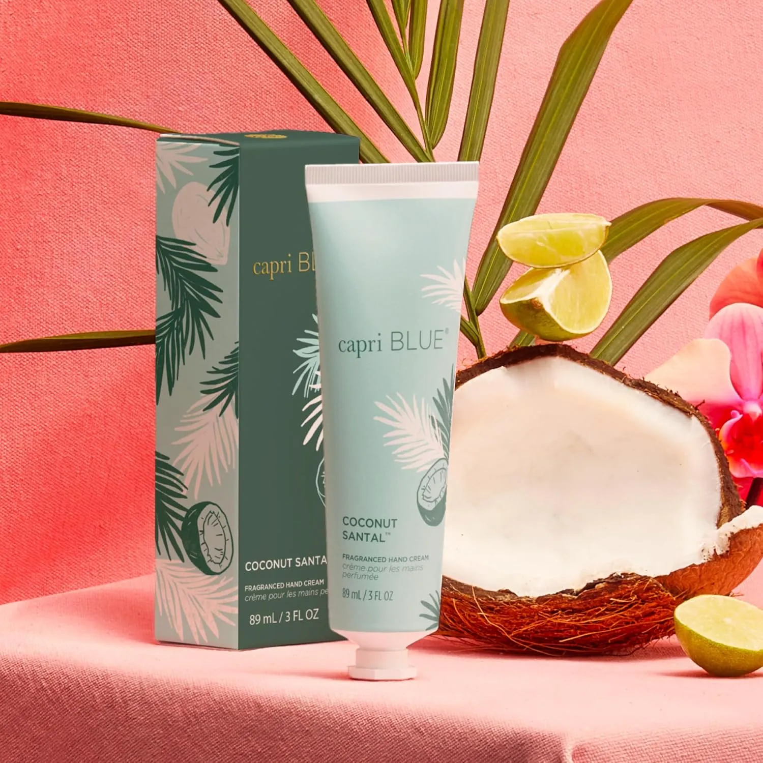 Capri Blue Moisturizing Hand Cream Travel Size – Flora Edit Collection – Nourishing Hand Cream for Dry Cracked Hands with Jojoba Oil & Shea Butter – Purse Essentials – Skin Care (Coconut Santal, 3 oz)