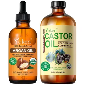 Castor Oil 16 fl oz and Organic Argan Oil 4 fl oz