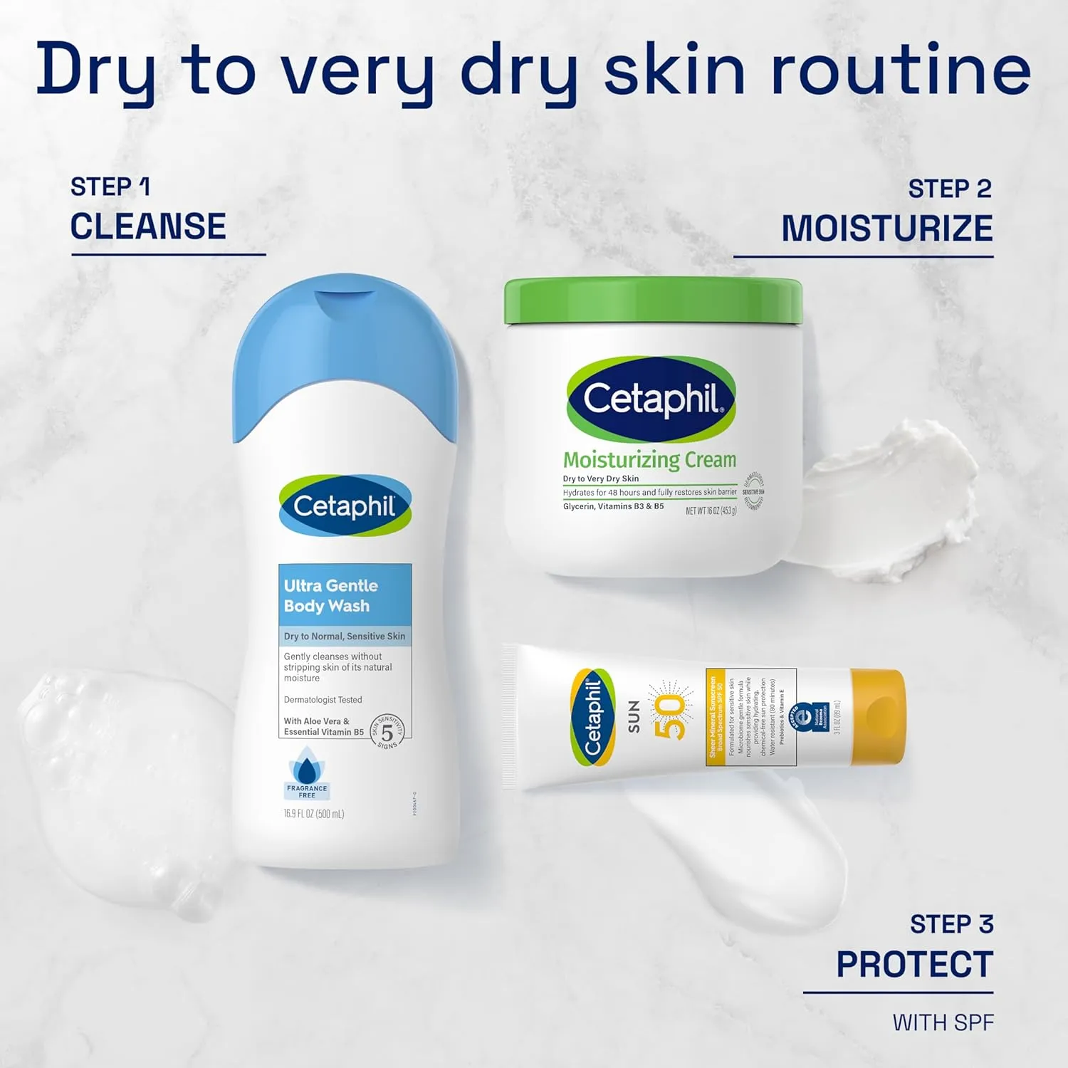 Cetaphil Face & Body Moisturizer, Hydrating Moisturizing Cream for Dry to Very Dry, Sensitive Skin, NEW 16 oz, Fragrance Free, Non-Comedogenic, Non-Greasy