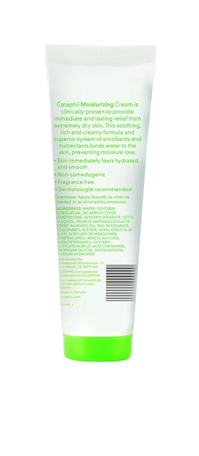 Cetaphil Moisturizing Cream, Fragrance Free, 3 Ounce (Pack of 3) (Packaging May Vary)