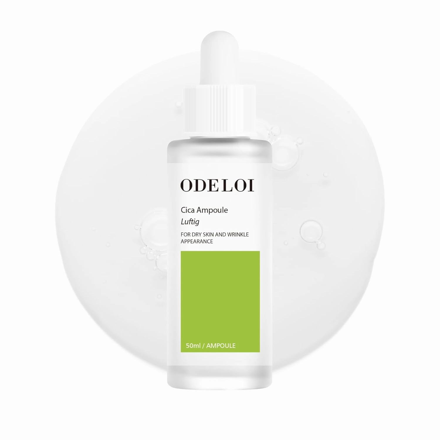 Cica 75% Ampoule Luftig 1.69 fl.oz / 50ml, Skin Soothing and Repair, Pore Care and Smooth Texture, Daily Hydration with Centella Asiatica Extract, Korean Skincare, All Skin Types