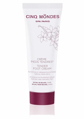 CINQ MONDES Tender Foot Cream 2.5 Fl. Oz - Cooling, Hydrating Foot Cream For Silky-Soft, Soothed Feet - With Shea Butter, Arnica Essential Oil And Aloe Vera