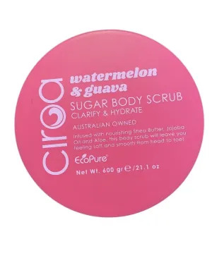 Circa Watermelon & Guava Sugar Body Scrub, Clarify & Hydrate with Shea Butter, 21.1 oz