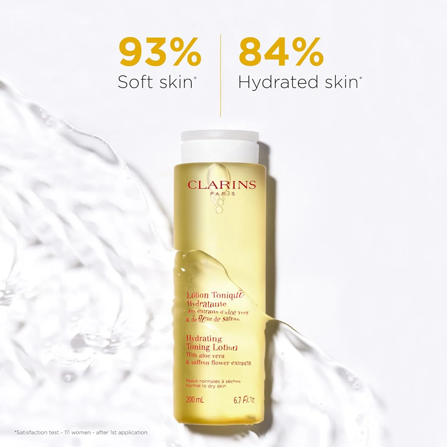 Clarins Hydrating Toning Lotion | Cleanses, Tones, Hydrates and Balances Skin's Microbiota |Plant-Based Ingredients, Including Aloe Vera | Alcohol-Free | Normal to Dry Skin Types