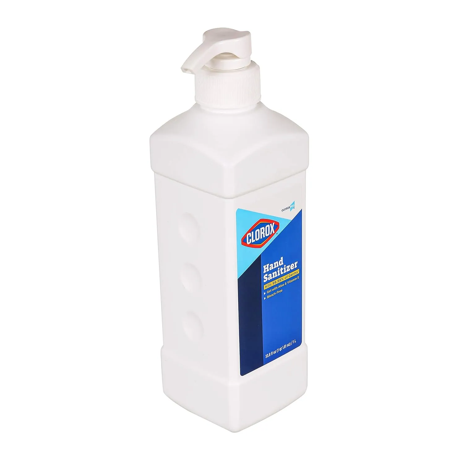 Clorox Pro Hand Sanitizer Gel with Pump, Bleach-Free Gel, Aloe & Vitamin E Kills More Than 99.999% of Germs on Contact, 33.80 Fl Oz - Easy To Use Hand Sanitizing Gel