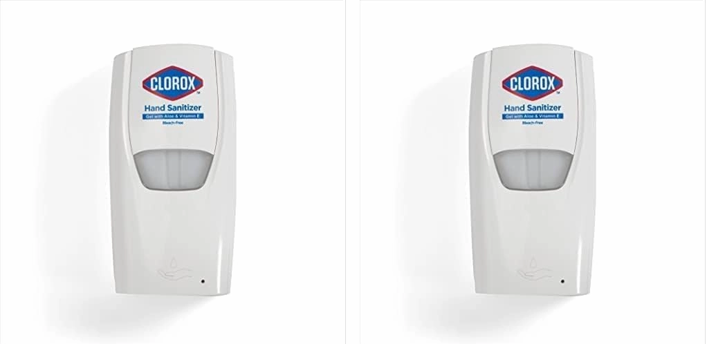 Clorox Pro Automatic Hand Sanitizer Gel Dispenser Wall Mount, Touchless Bleach-Free Solution, for Office & Commercial Use, 1000 ml - Hand Sanitizing Gel Dispenser for Everyday Use (Pack of 2)