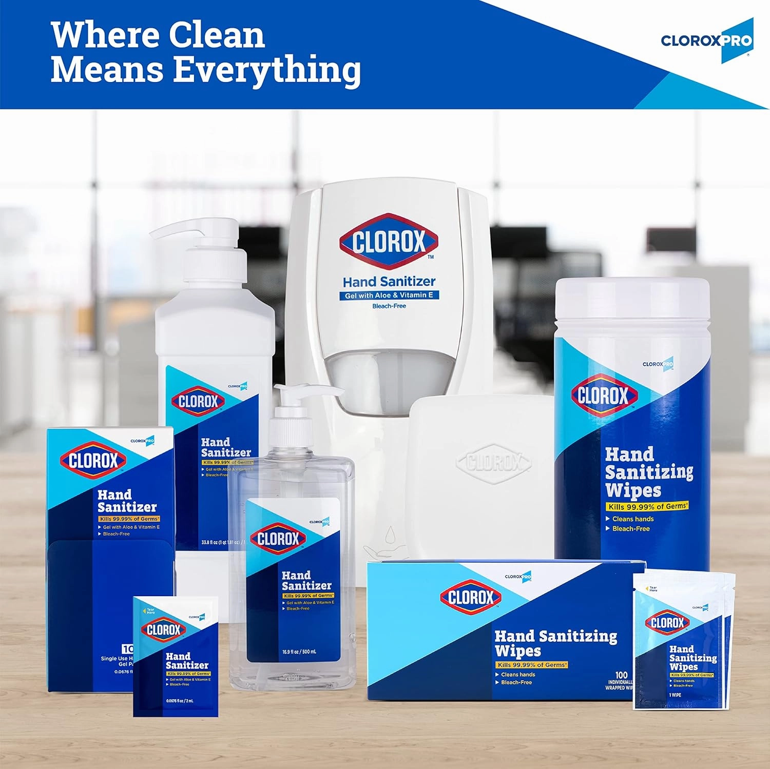 Clorox Pro Automatic Hand Sanitizer Gel Dispenser Wall Mount, Touchless Bleach-Free Solution, for Office & Commercial Use, 1000 ml - Hand Sanitizing Gel Dispenser for Everyday Use (Pack of 2)