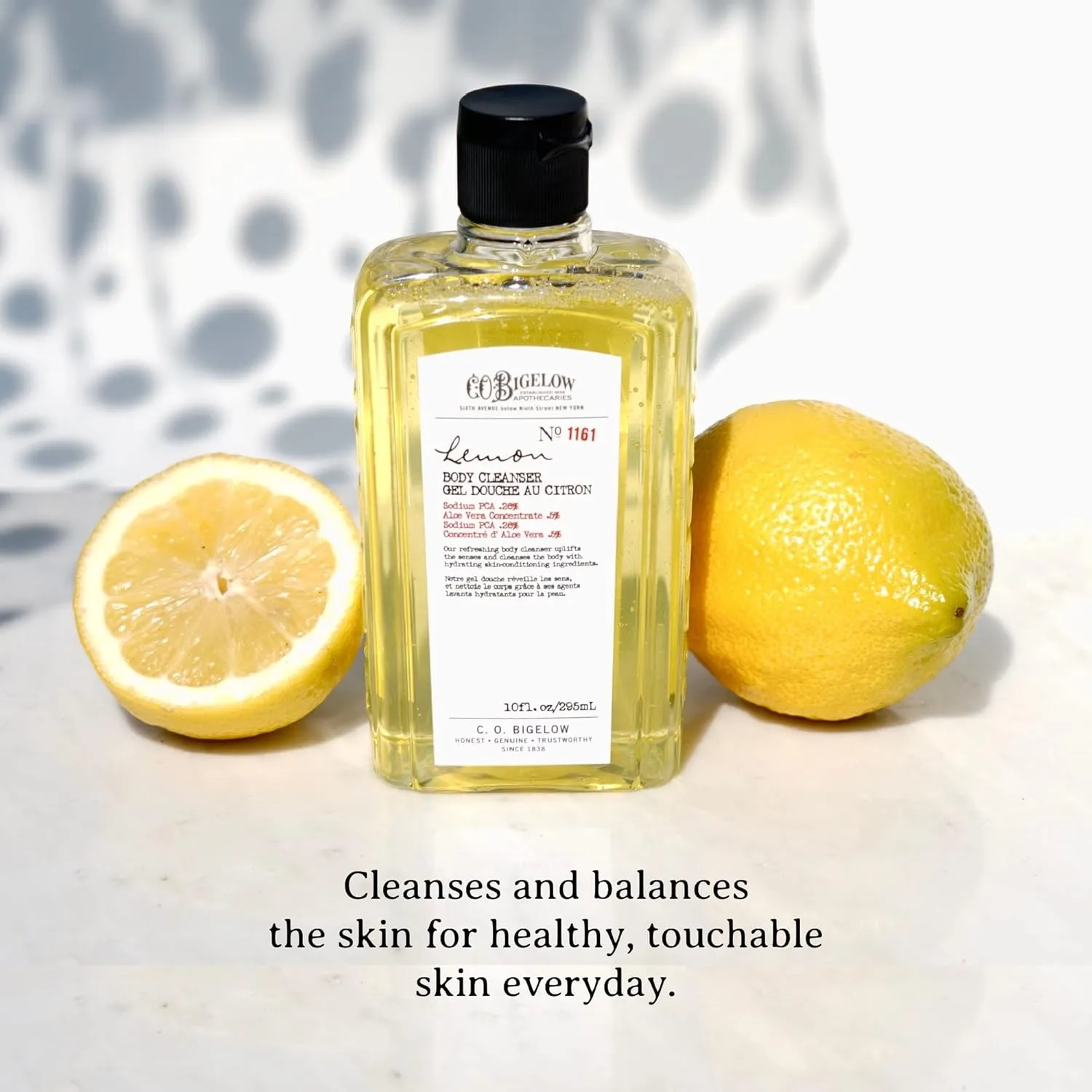 C.O. Bigelow Body Cleanser - No. 1161 - Moisturizing Lemon Body Wash for Men & Women with Aloe Vera, Sodium PCA, and Glycerin, 10 fl oz