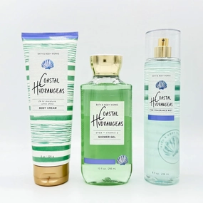Coastal Hydrangeas 3-Piece Bath Bundle | Ultra Shea Body Cream, Shower Gel and Fine Fragrance Mist