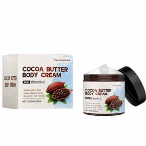Cocoa Butter Body Cream, Long-Lasting Natural Organic Moisturizing Cocoa Butter Repairing Balm, Non-Sticky, Deep Nourishment, Smooth Skin Body Cream for Men, Women (1pcs)