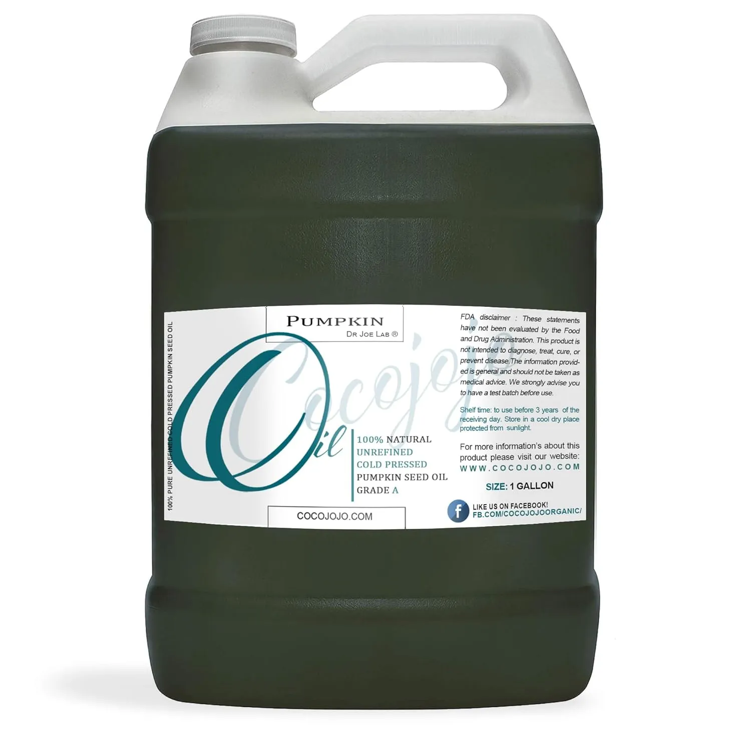 cocojojo PUMPKIN SEED OIL - 1 Gallon Pumpkin Seed Oil Pure Natural Totally Unrefined Cold Pressed Help Hair Problem