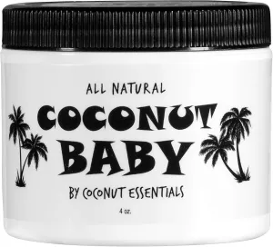 Coconut Essentials Coconut Baby Oil - Natural & Organic Moisturizer, Hair Oil for Cradle Cap Treatment, Newborn Sensitive Skin, Eczema & Psoriasis Relief, Unscented, Sunflower & GrapeSeed 4 floz