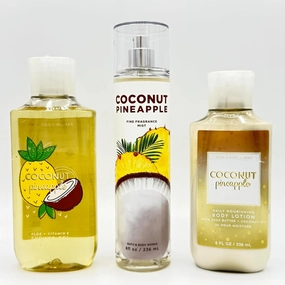 Coconut Pineapple 3-Piece Bath & Body Bundle | Shower Gel, Fine Fragrance Mist and Daily Nourishing Body Lotion