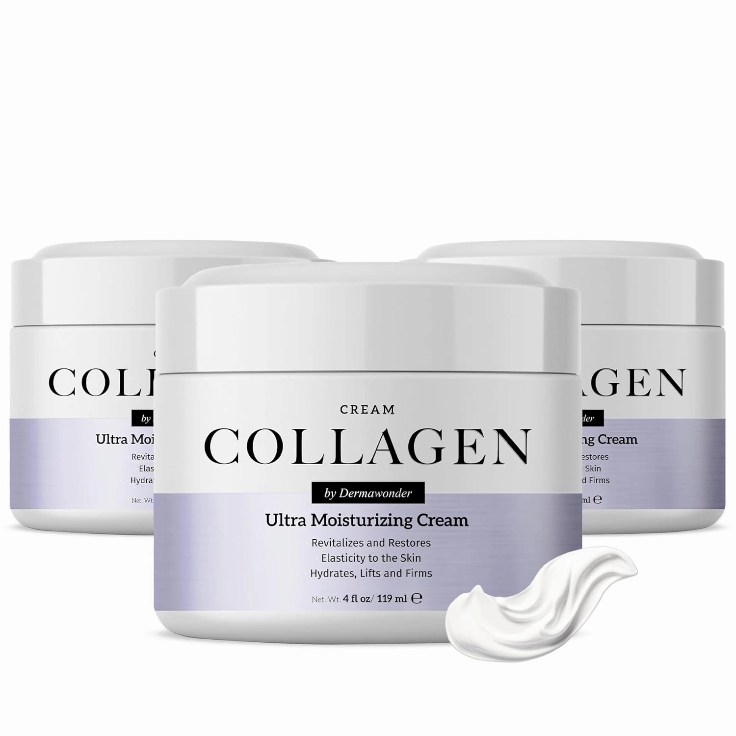 Collagen Face Moisturizer, Ultra Moisturizing Cream for Face, Body & Hands, 24 hours Moisturization, Avoids Wrinkles & Improves the Firmness and Elasticity of the Skin - 120 ml - Pack of 3