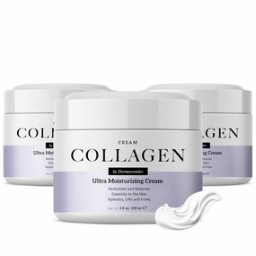 Collagen Face Moisturizer, Ultra Moisturizing Cream for Face, Body & Hands, 24 hours Moisturization, Avoids Wrinkles & Improves the Firmness and Elasticity of the Skin - 120 ml - Pack of 3