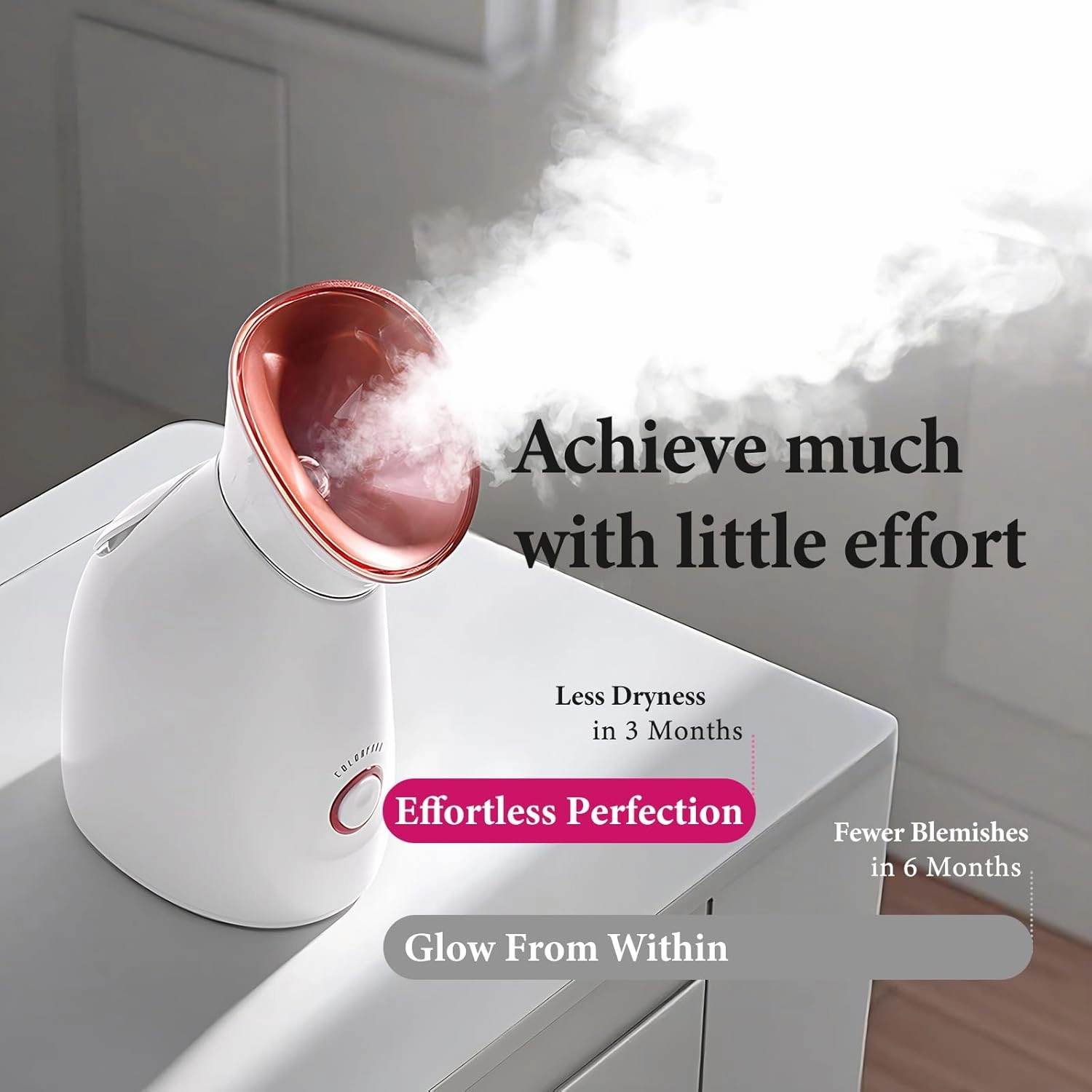 Colorfarm Facial Steamer Nano Ionic: Face Steamer Deep Cleaning Unclogs Pores - Humidifier Hot Mist Home Sauna Spa for Women Men Sinuses Moisturizing