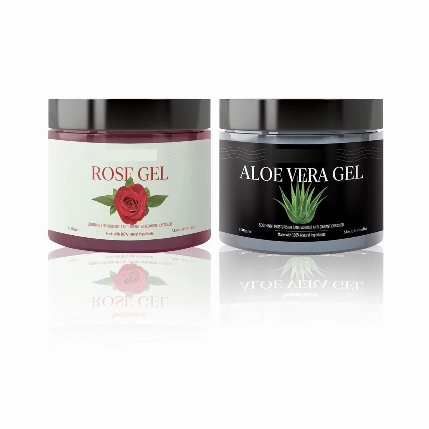 combo pack Rose face gel 100gm and Aloe vera skin gel 100gm (Pack of 2)