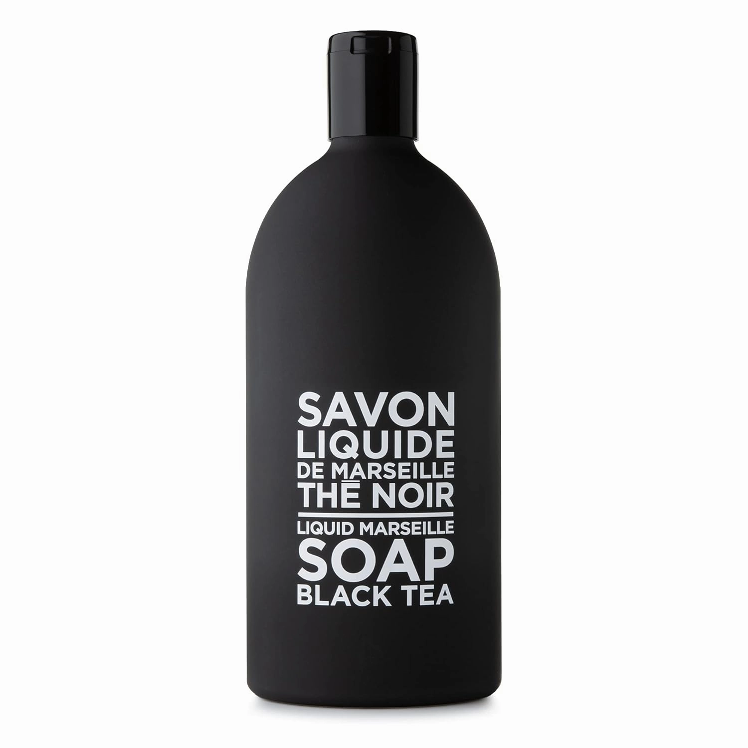 Compagnie de Provence Savon de Marseille Extra Pure Liquid Soap - Black Tea - 16.7 Fl Oz Glass Pump Bottle and 33.8 fl oz Plastic Bottle Refill