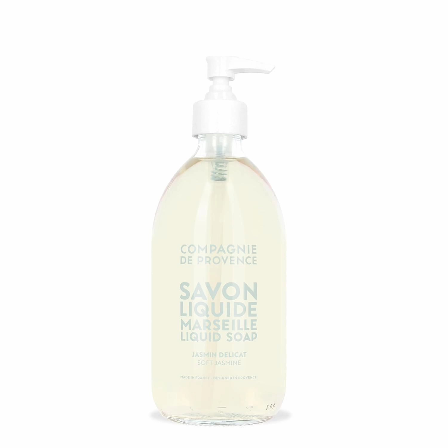 Compagnie de Provence Savon de Marseille Extra Pure Liquid Soap - Sweet Jasmine, Moisturizing Hand and Body Wash, 16.7 Fl Oz Glass Pump Bottle