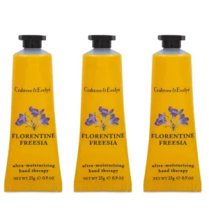 Crabtree & Evelyn Florentine Freesia Ultra Moisturizing Hand Therapy .9 oz SET OF 3