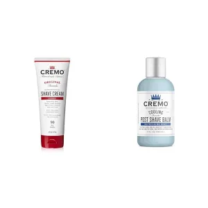 Cremo Barber Grade Original Shave Cream & Cooling Formula Post Shave Balm, Soothes, Cools And Protects Skin From Shaving Irritation, Dryness and Razor Burn, 4 Oz