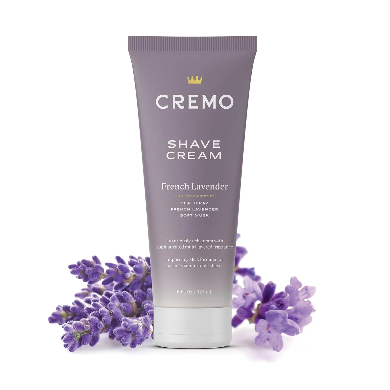 Cremo Womens Shaving Cream Sensitive Skin, Moisturizing, French Lavender, Ultra-Slick Shave Cream for Women, Fights Nicks, Cuts and Razor Burn, 6 Fl Oz (Pack of 2)